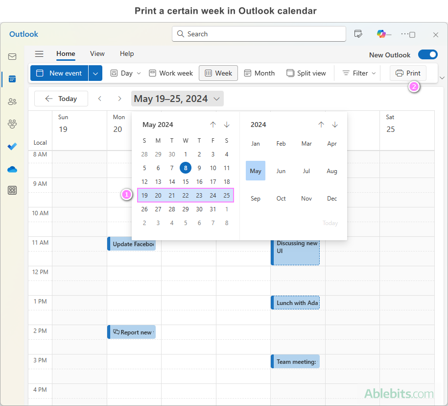 How To Print Outlook Calendar In Desired Style And Date Time Range