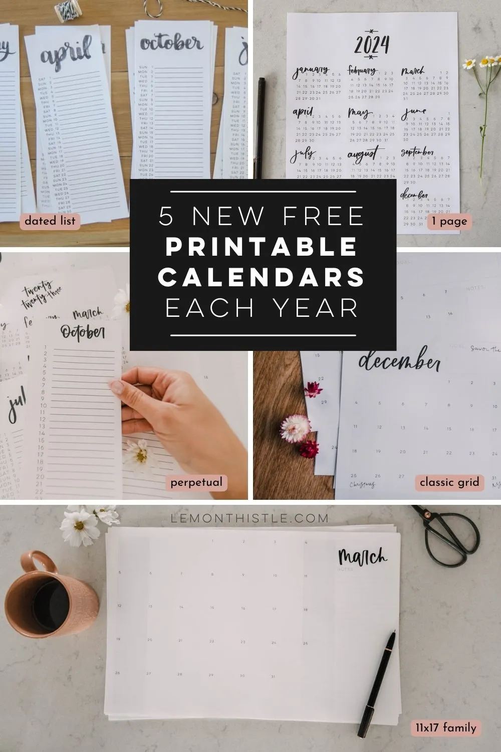 How To Use A Printable Calendar 5 Ways Free Printables Lemon Thistle