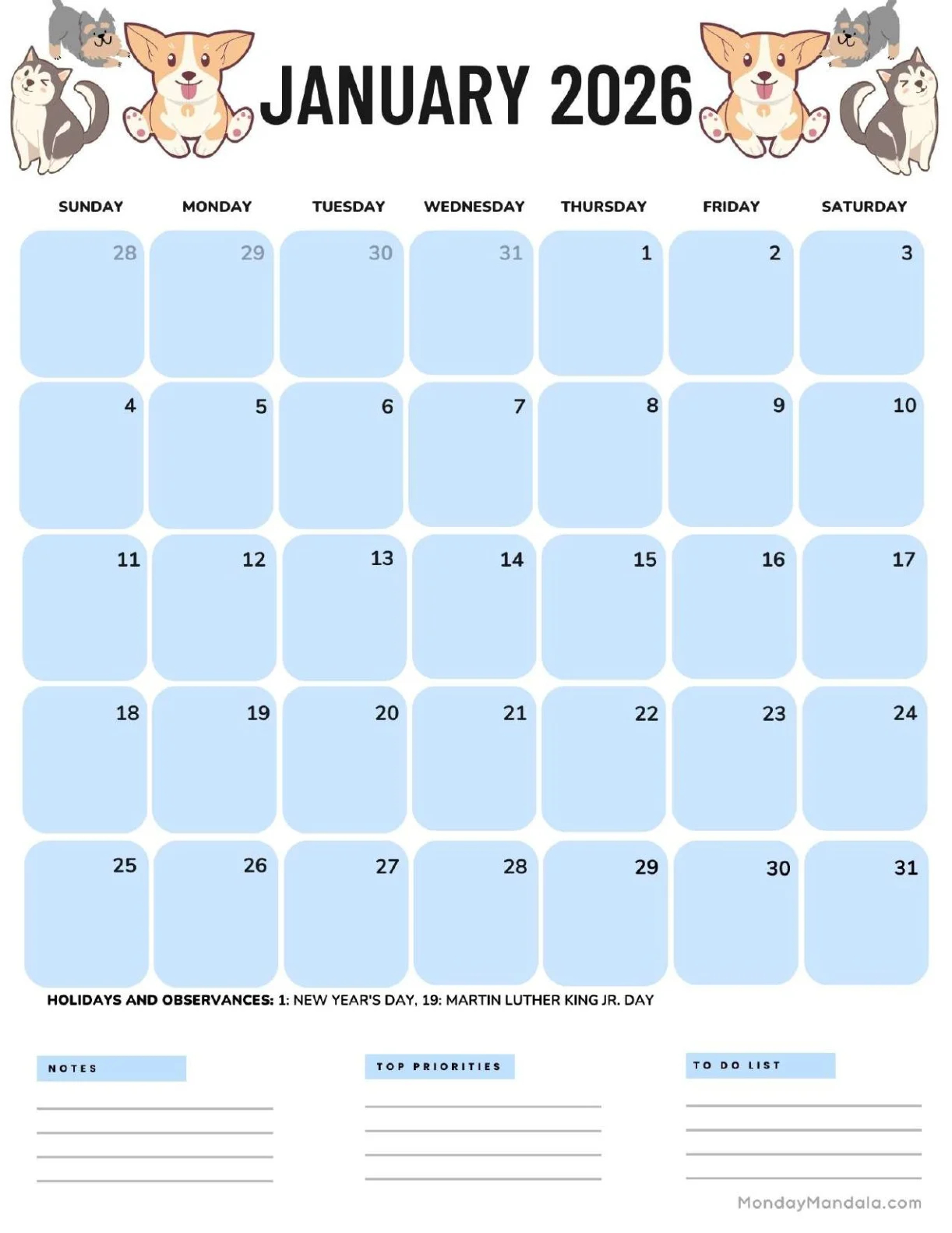 January 2026 Calendars Free PDF Printables January 2026 Calendars Free PDF Printables
