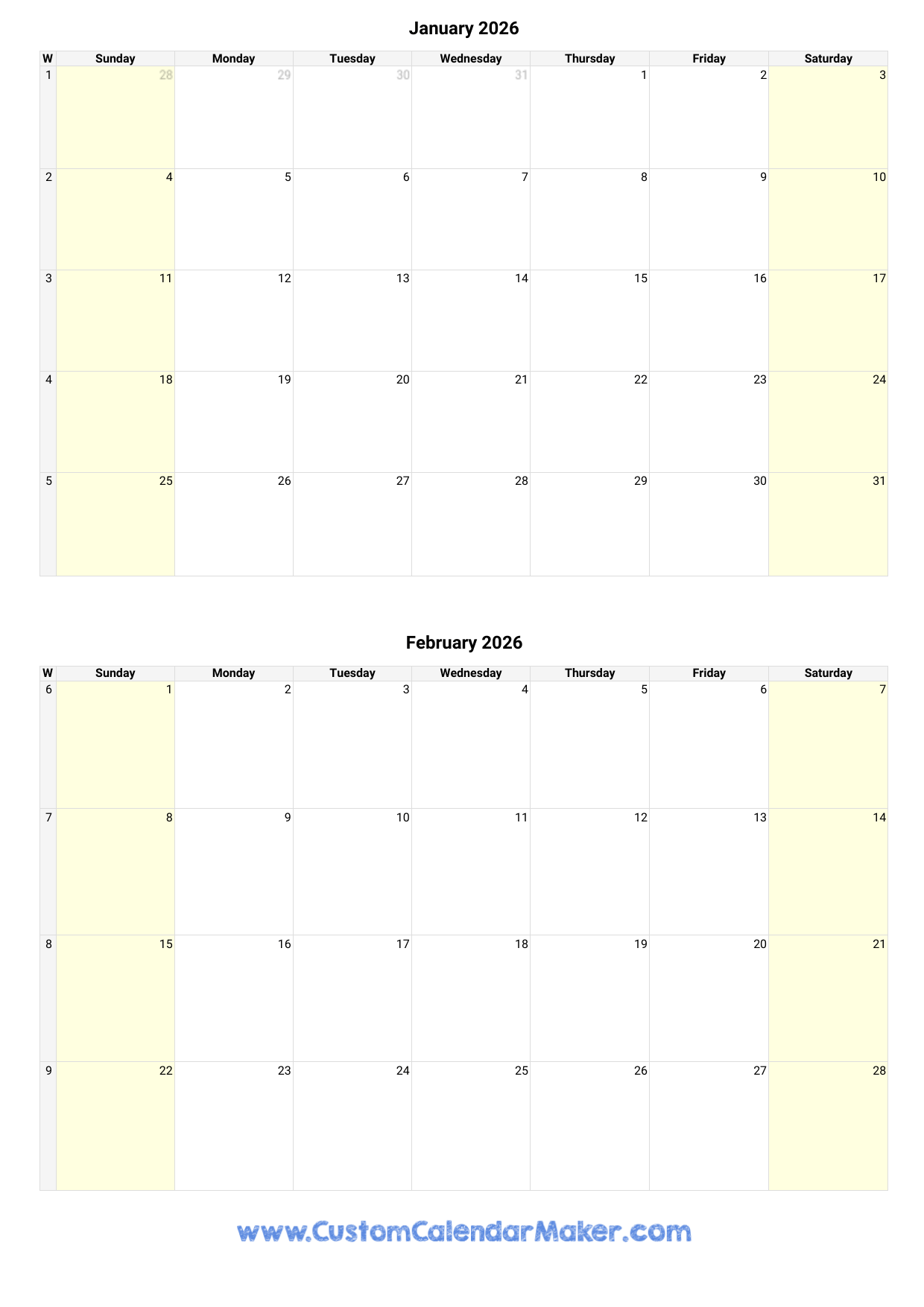 Free Printable February 2026 Calendar With Holidays