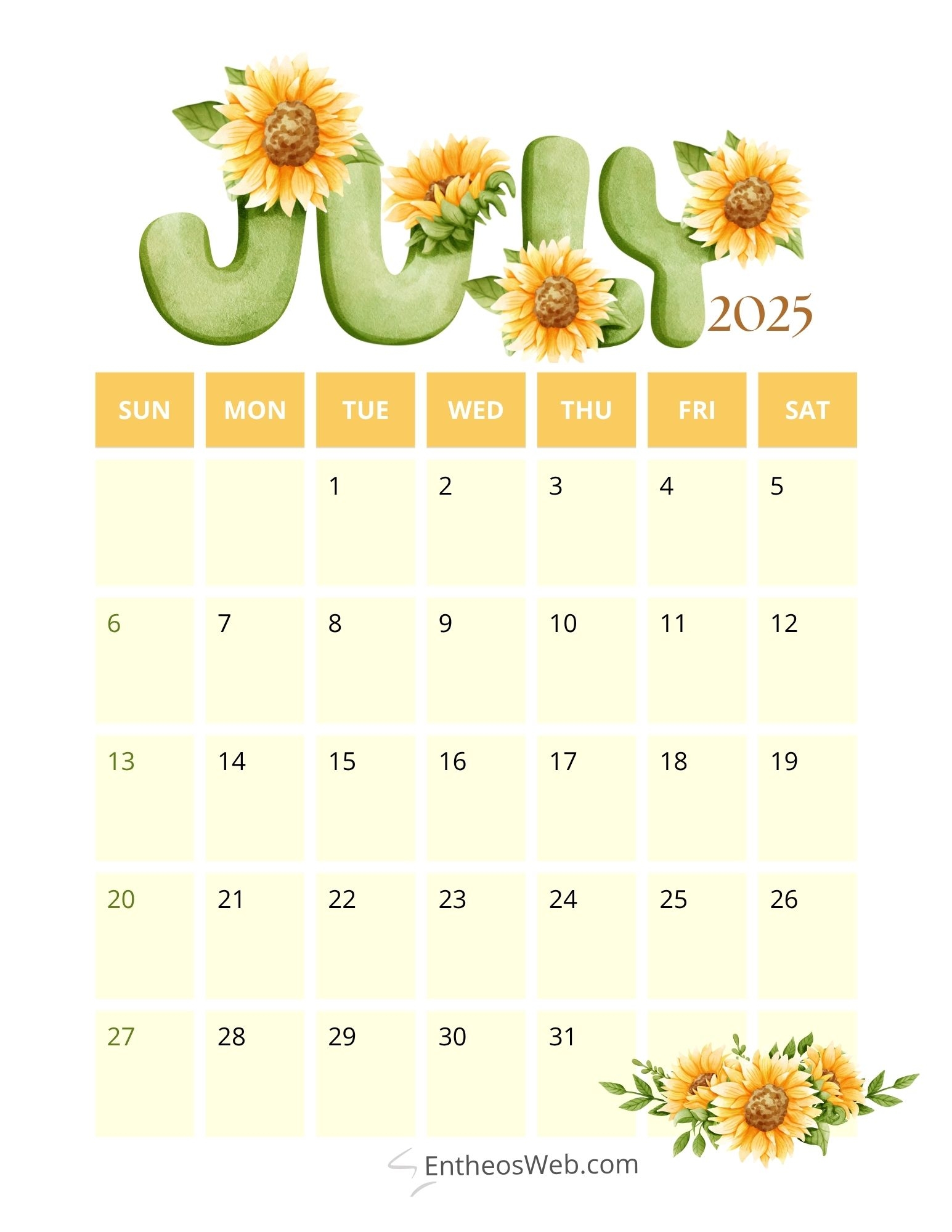 July 2025 Calendar Printables EntheosWeb July 2025 Calendar Printables EntheosWeb