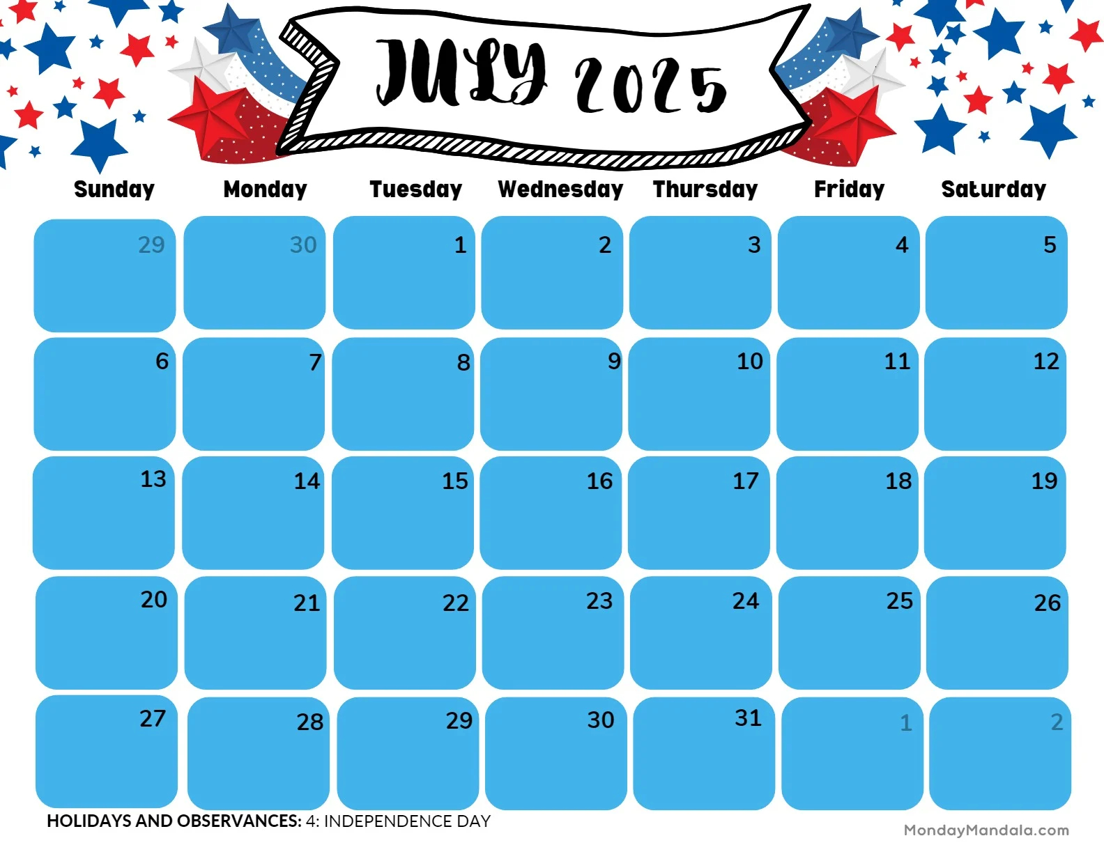July 2025 Printable Calendar 52 Free PDF Printables July 2025 Printable Calendar 52 Free PDF Printables