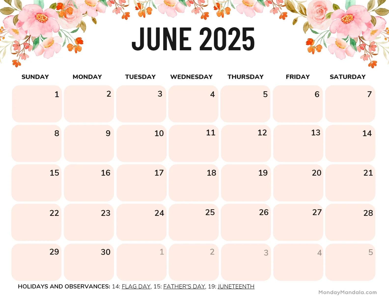 2025 Calendar Printable Pinterest