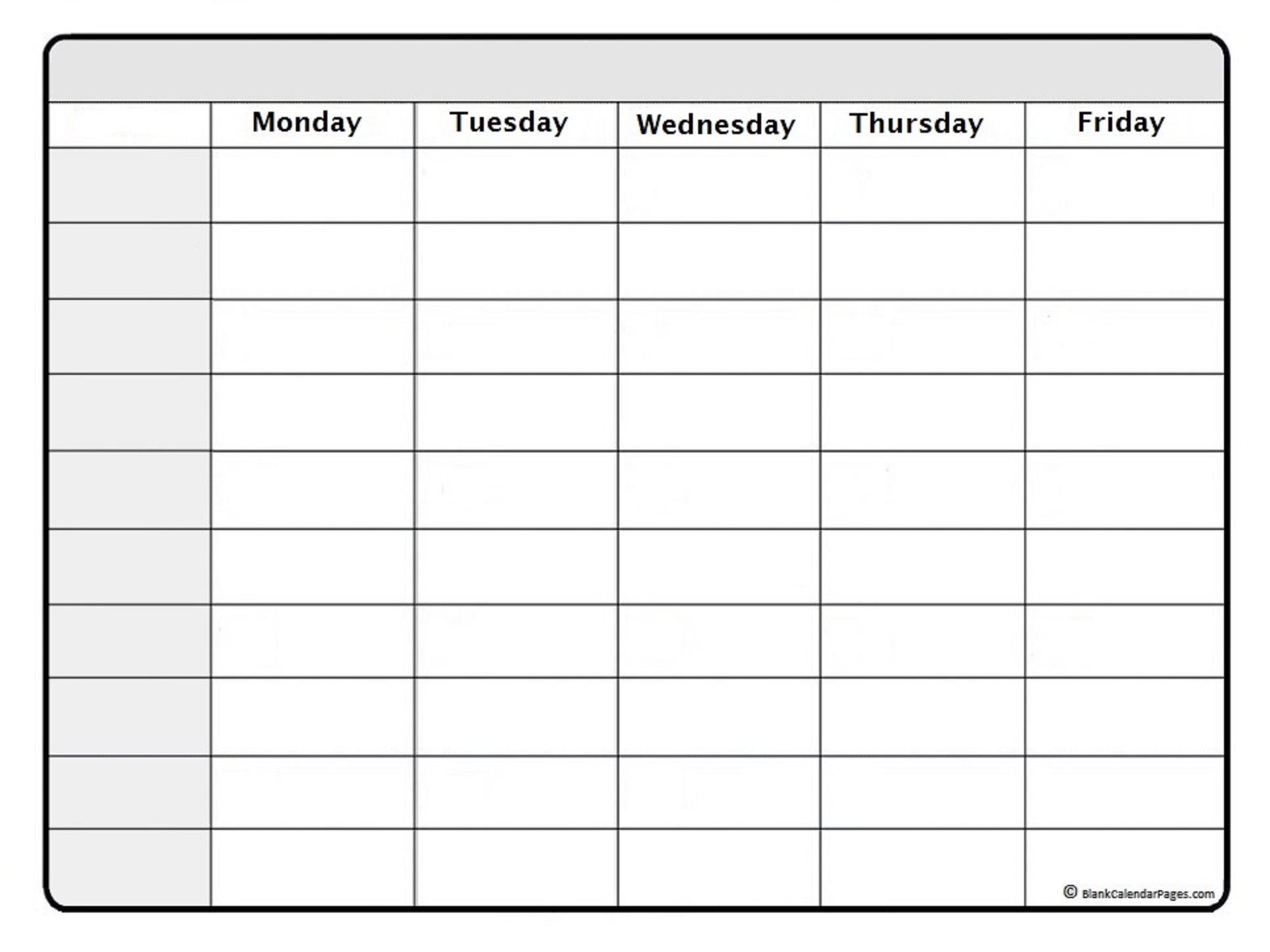 Printable Week Calendar Free