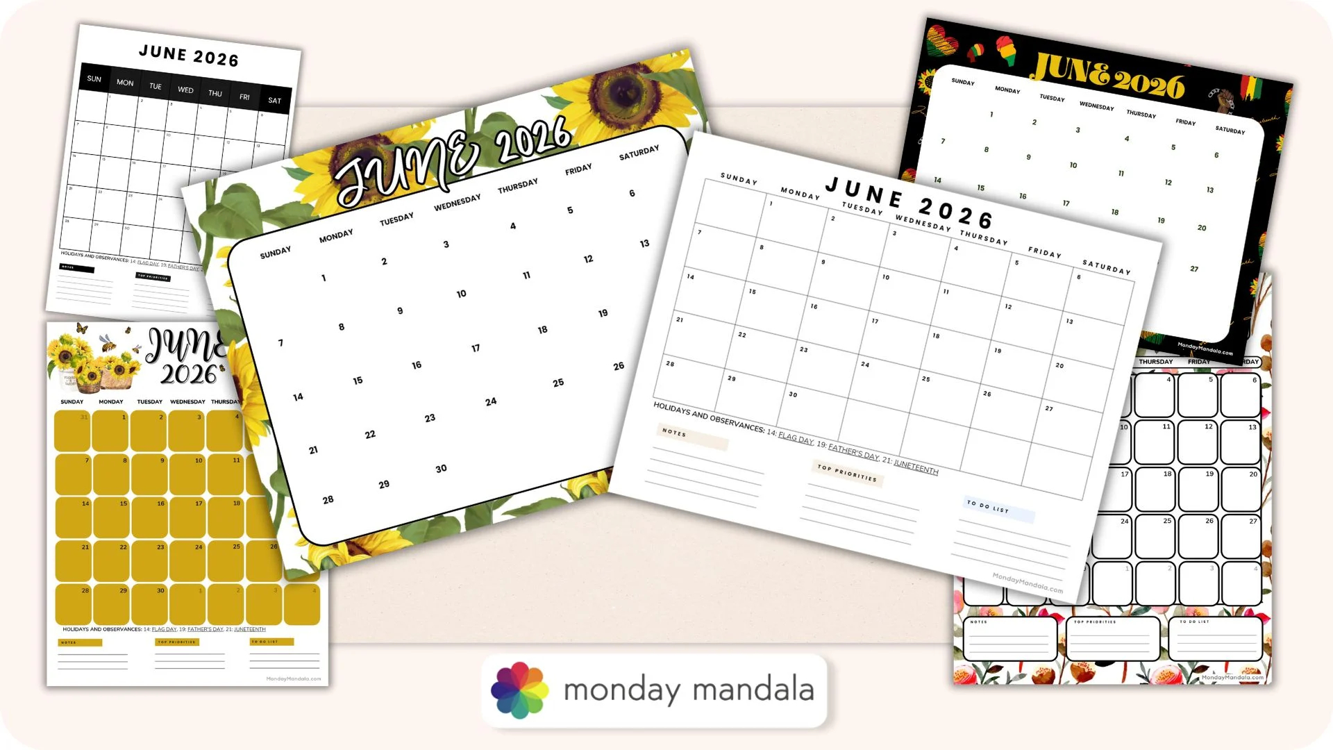 June 2026 Calendars 52 Free PDF Printables June 2026 Calendars 52 Free PDF Printables