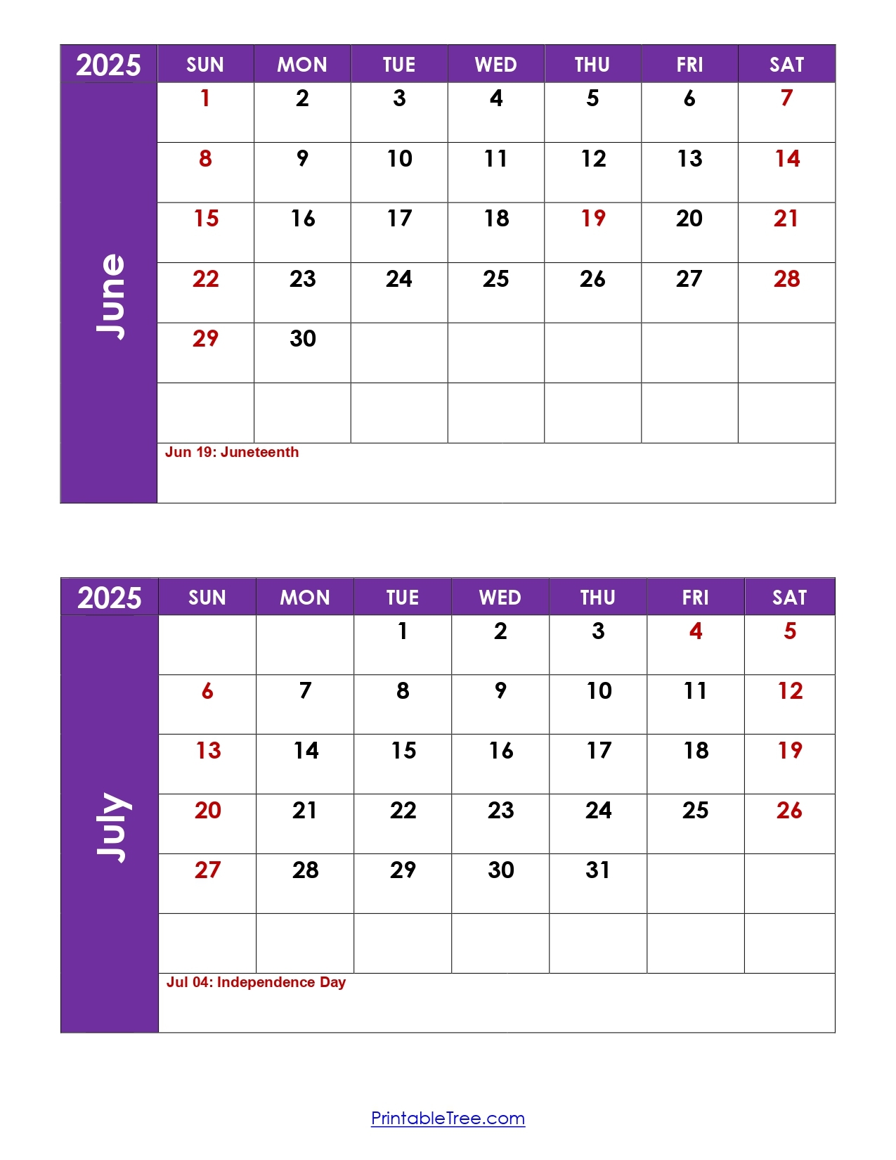 june and july 2025 calendar printable pdf two months calendar