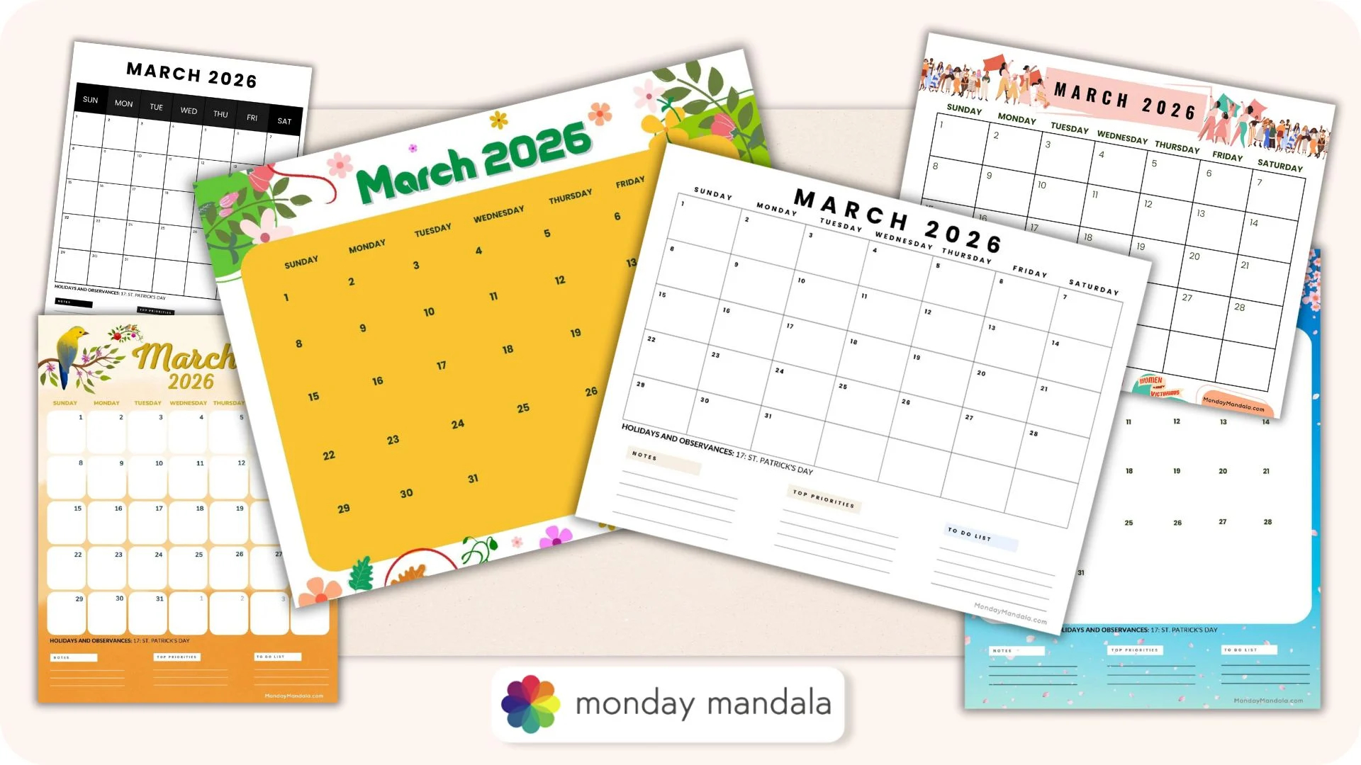 Printable March 2026 Calendar