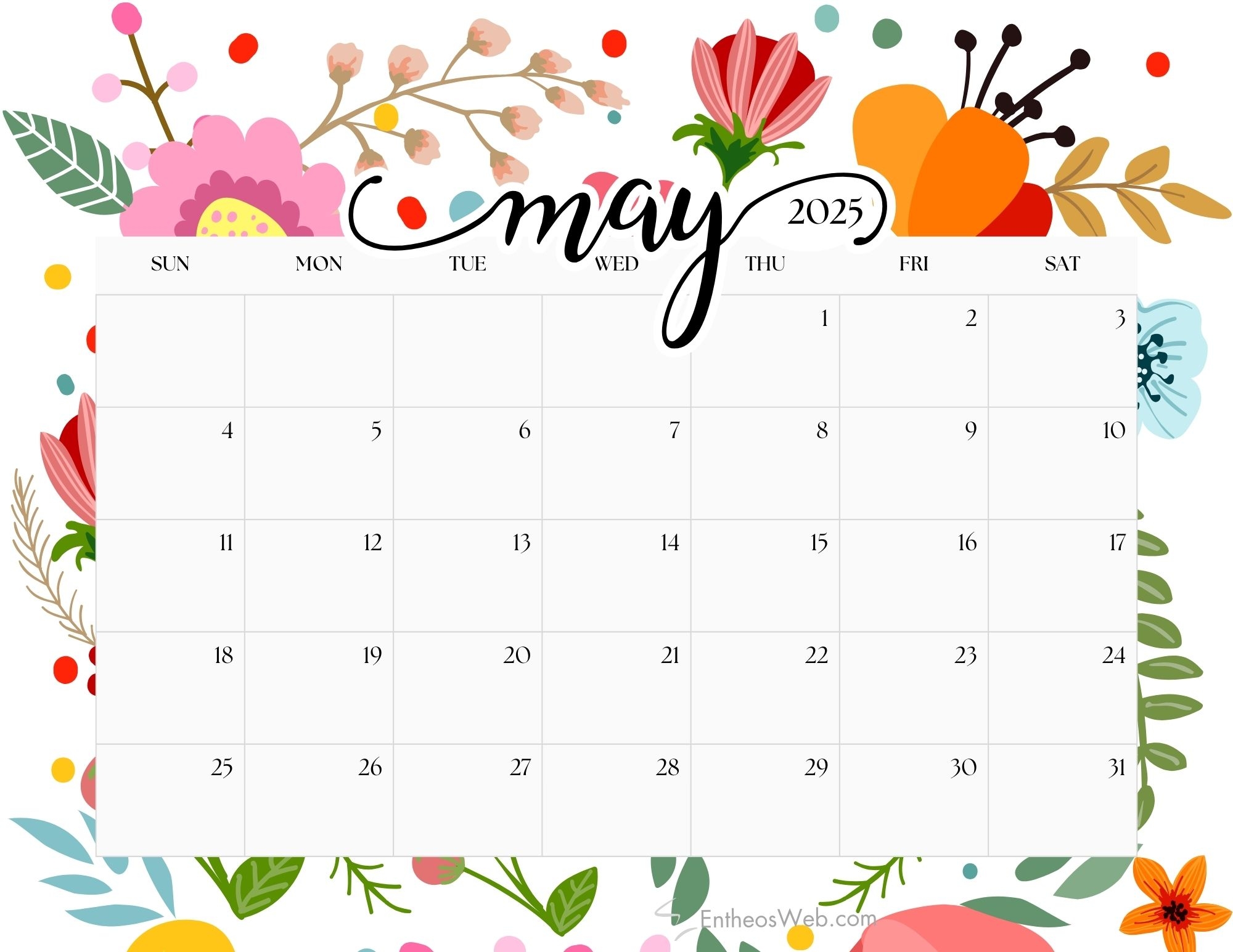 2025 Printable Calendar With Lines