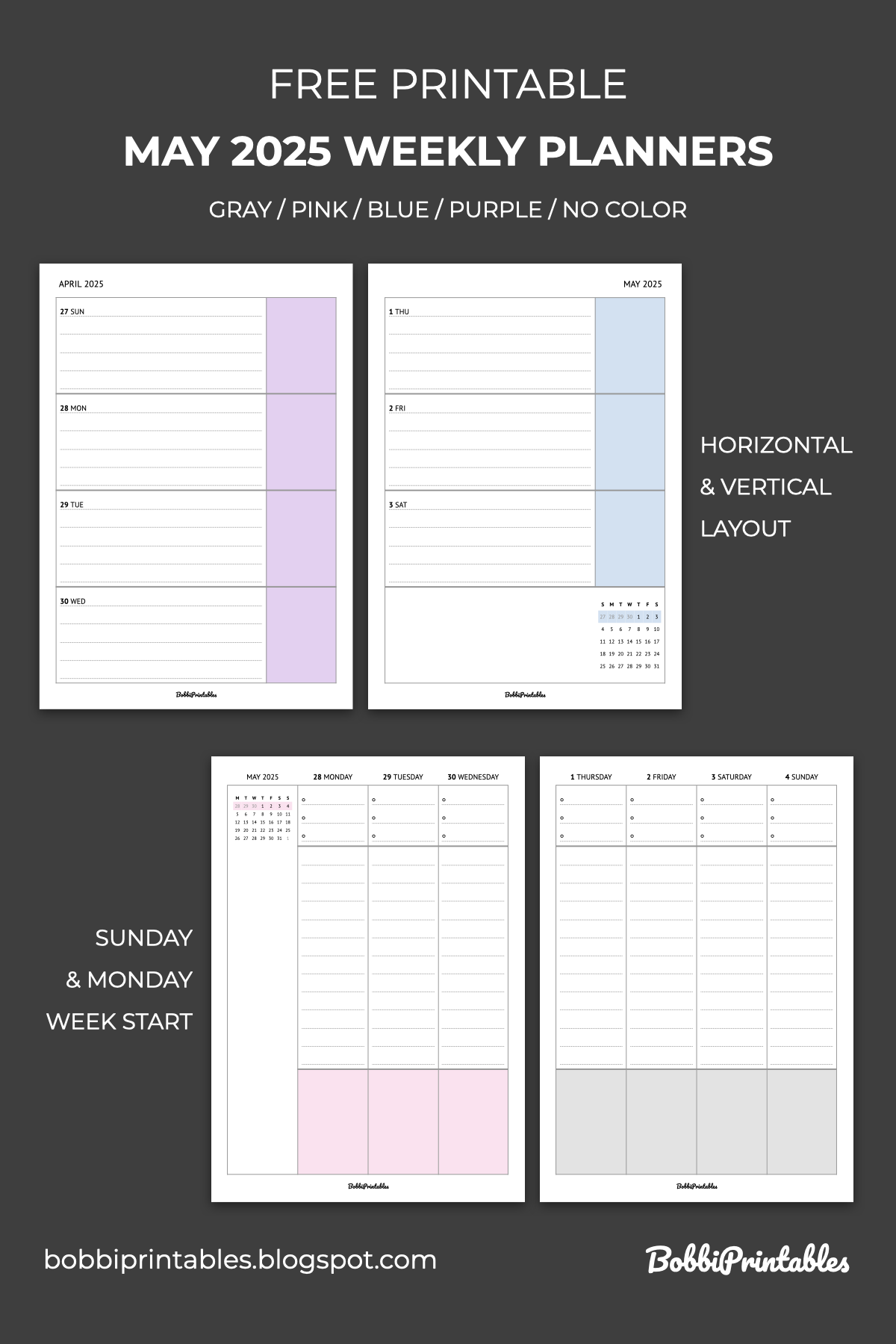 May 2025 Weekly Planner Pages Free Printable