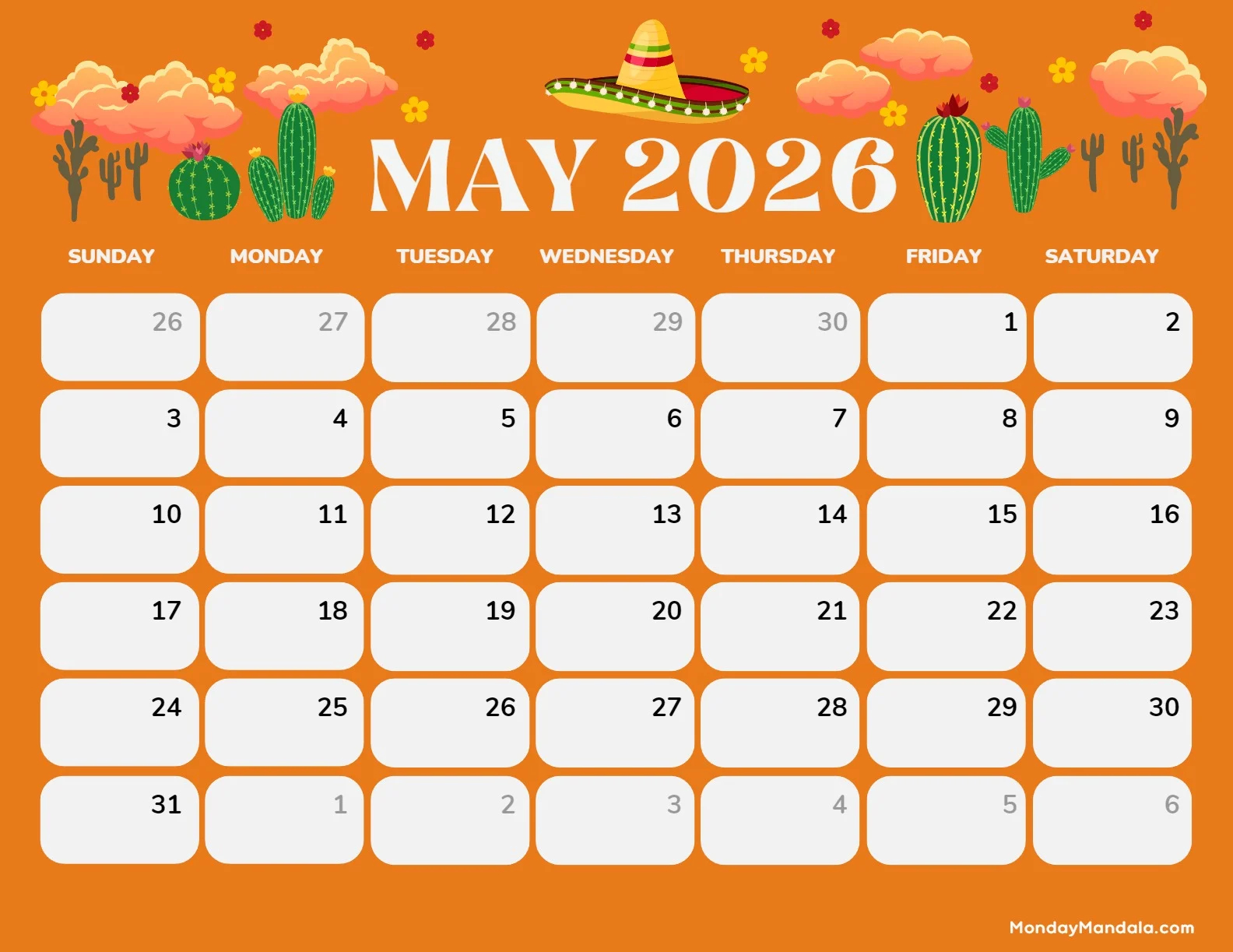 Calendar May Printable