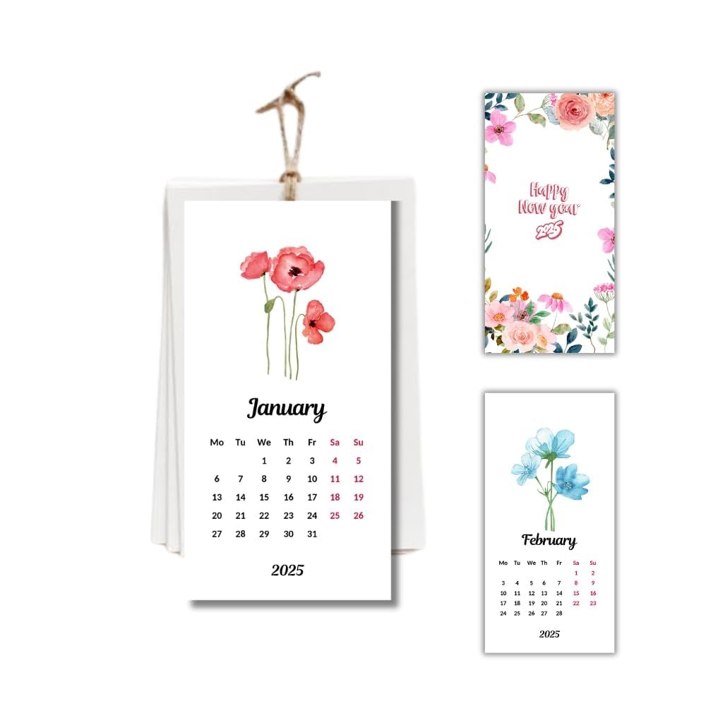 Mini Calendar 2025 Miniature Floral Design Calendar For Teens Women Men Desk Calendar 3 x5 Size 300 GSM Fine Art Print Amazon in Office Products