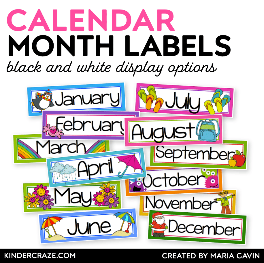 Month Calendar Labels Square Cover