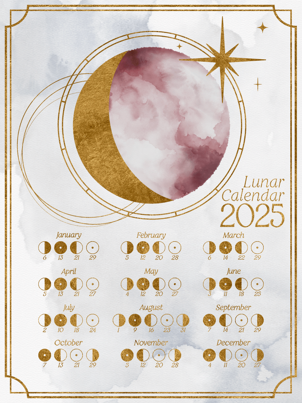 2025 Full Moon Calendar Printable