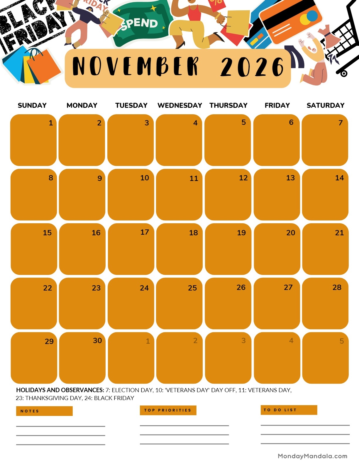 November 2026 Calendars 52 Free Printable PDFs 