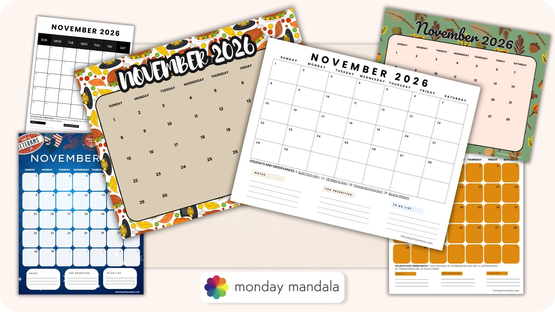 Free Printable November Calendar By Towncalendars
