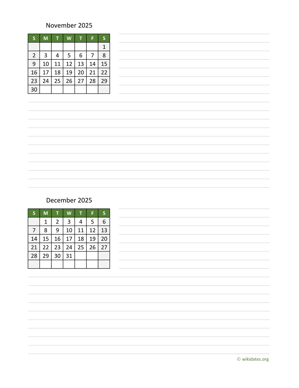 November And December 2025 Calendar WikiDates November And December 2025 Calendar WikiDates