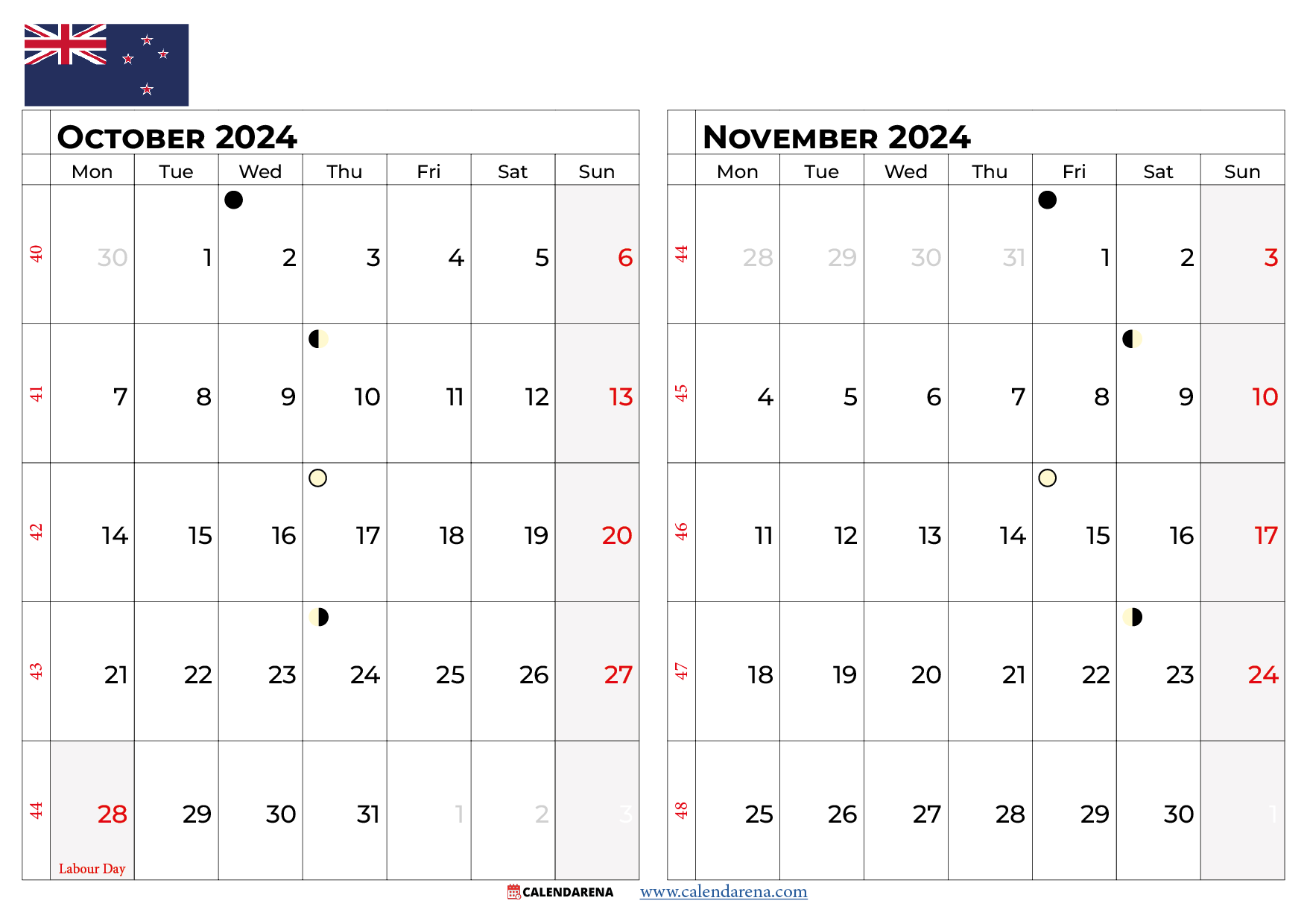 November Calendar 2024 Nz