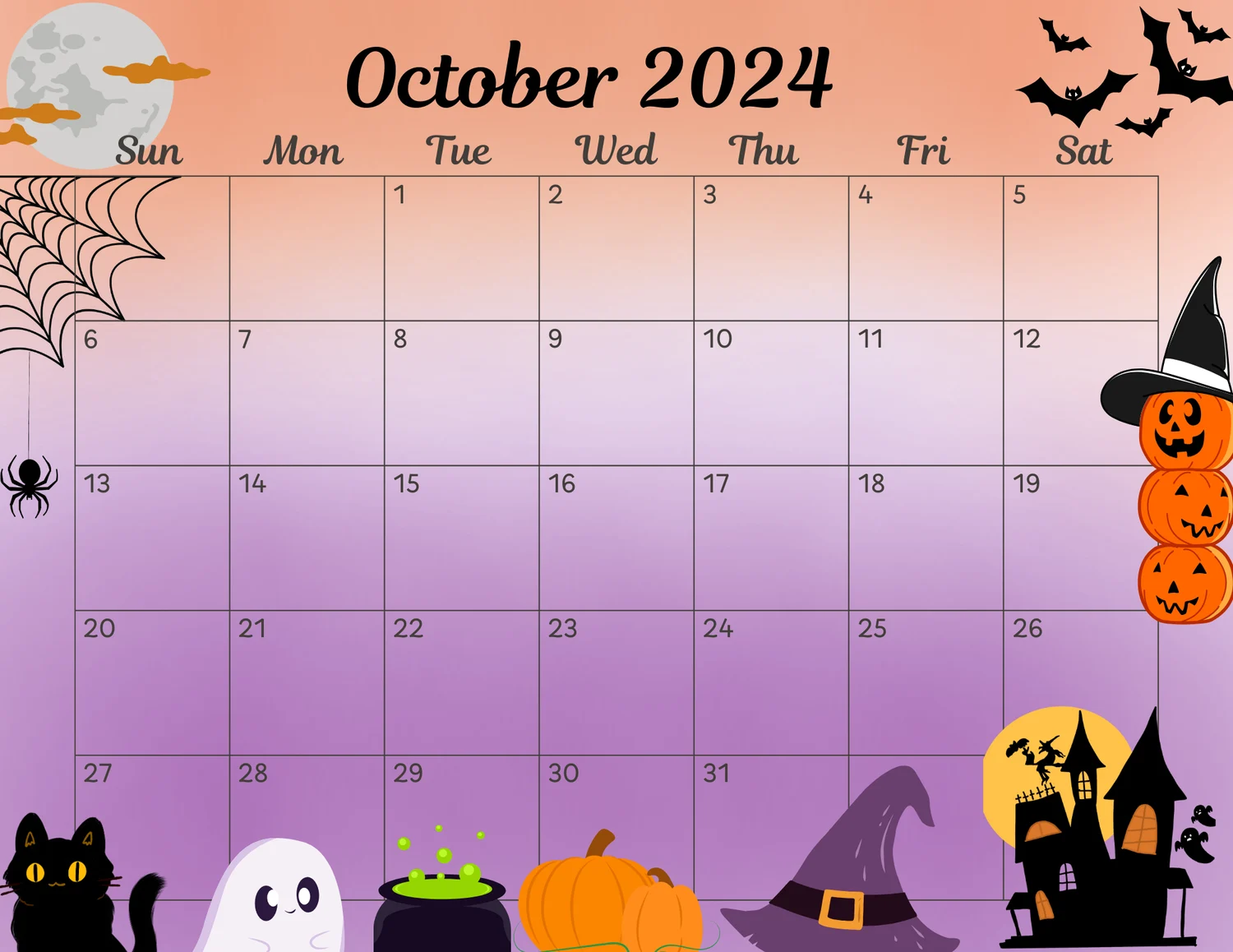 Calendar Oct 2025 Printable