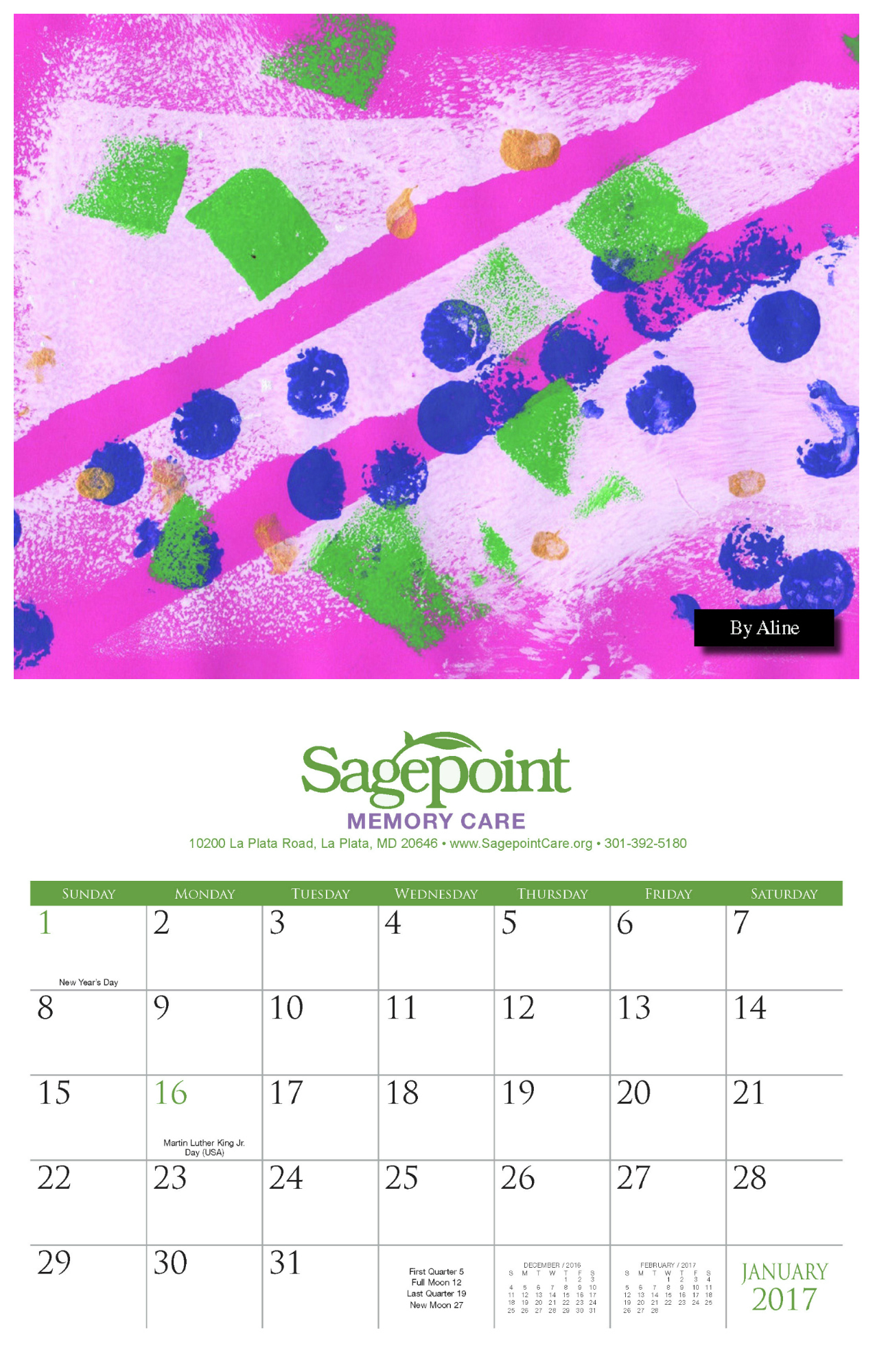 Order Your 2017 Memory Care Calendar Sagepoint Senior Living Services