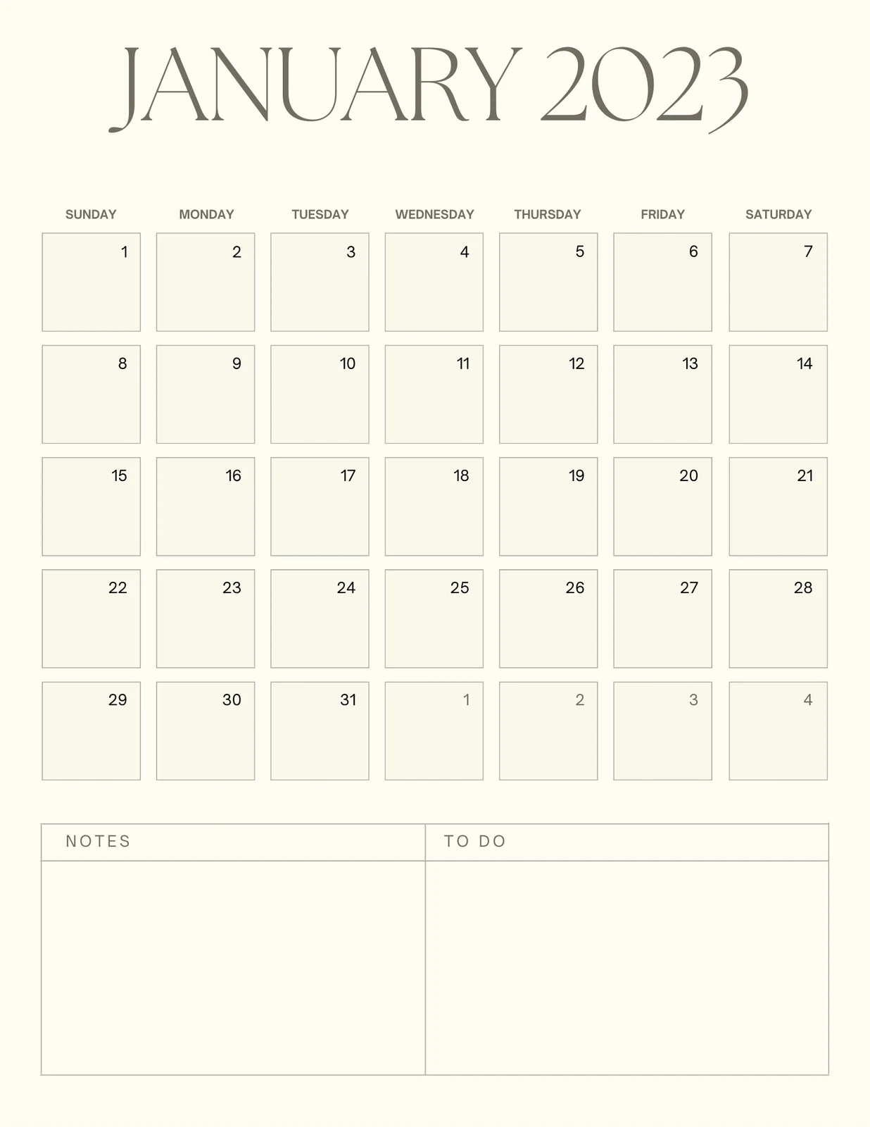Monthly Free Printable Calendar Templates