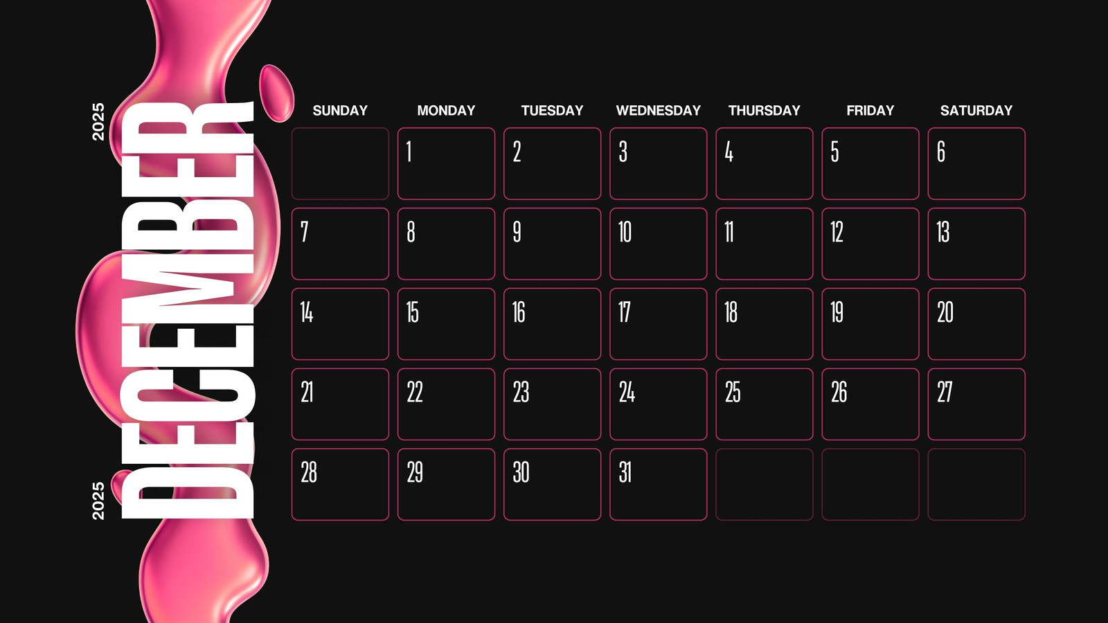 Page 2 Free Printable December 2025 Calendar Templates Canva