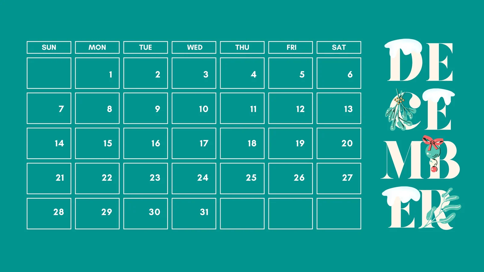 Page 2 Free Printable December 2025 Calendar Templates Canva
