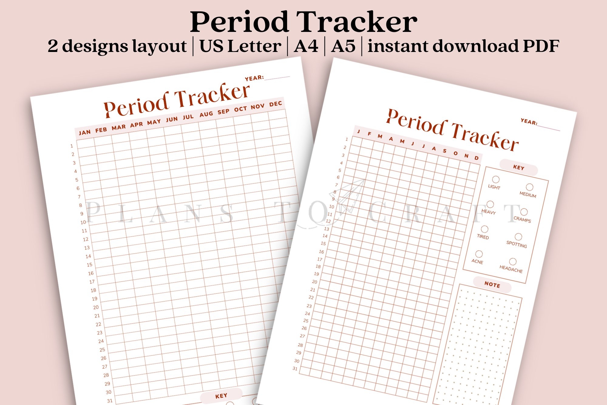 Period Tracker Printable Menstrual Cycle Planner