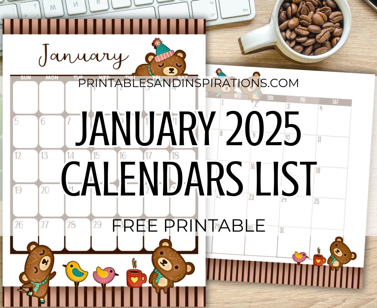 Free Printable Calendar Cute 2025