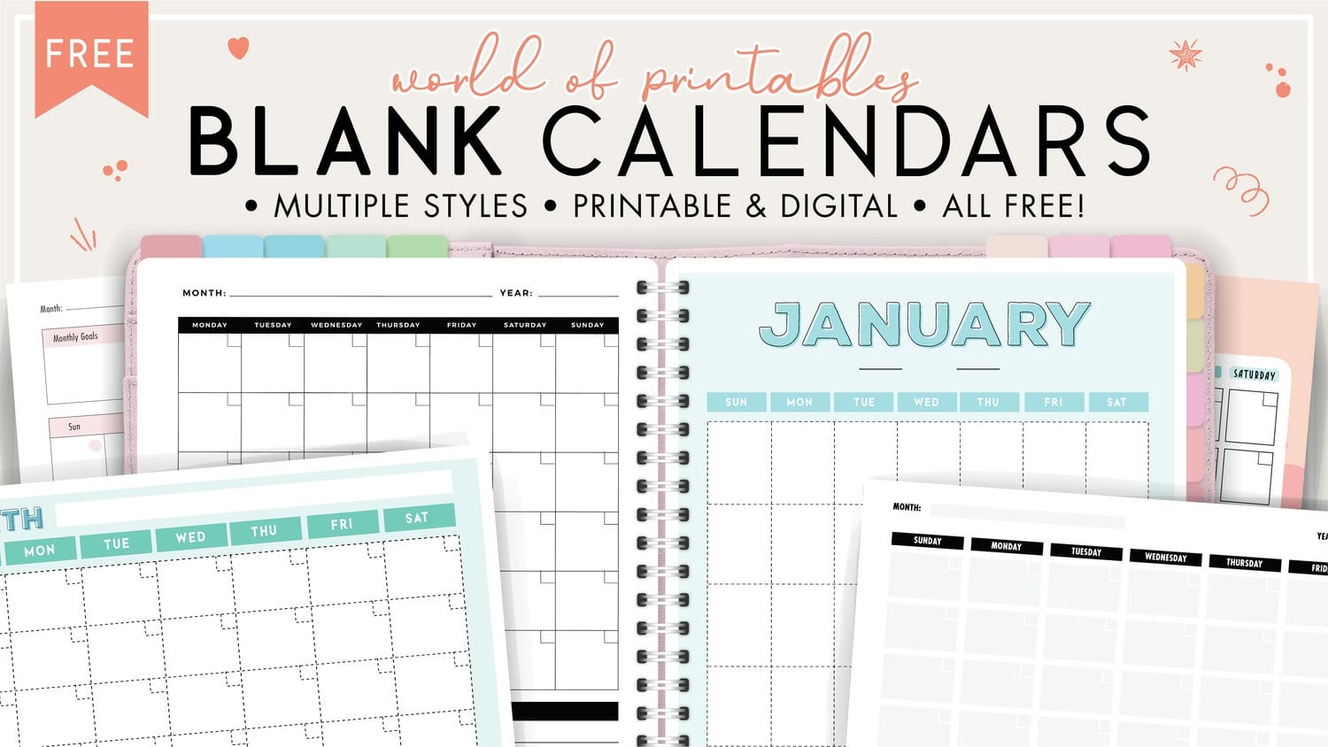 Make Custom Printable Blank Calendars