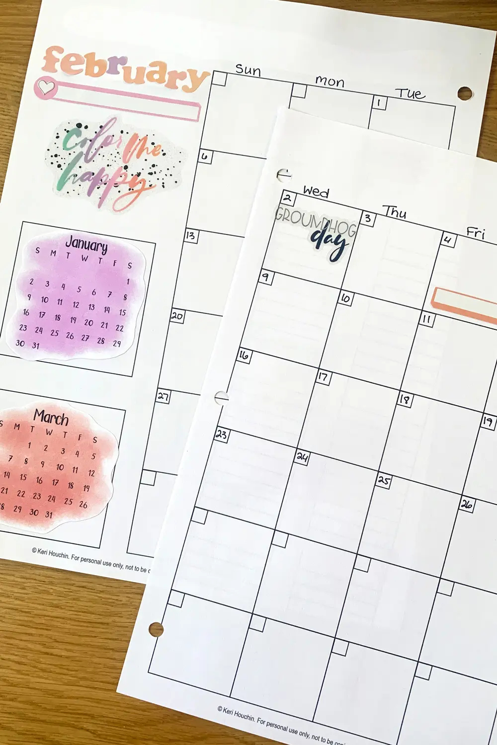 Printable Calendar Planner Pages
