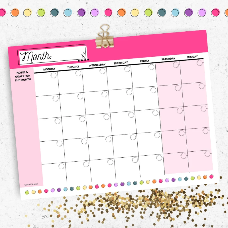 Blank Printable Planning Calendar