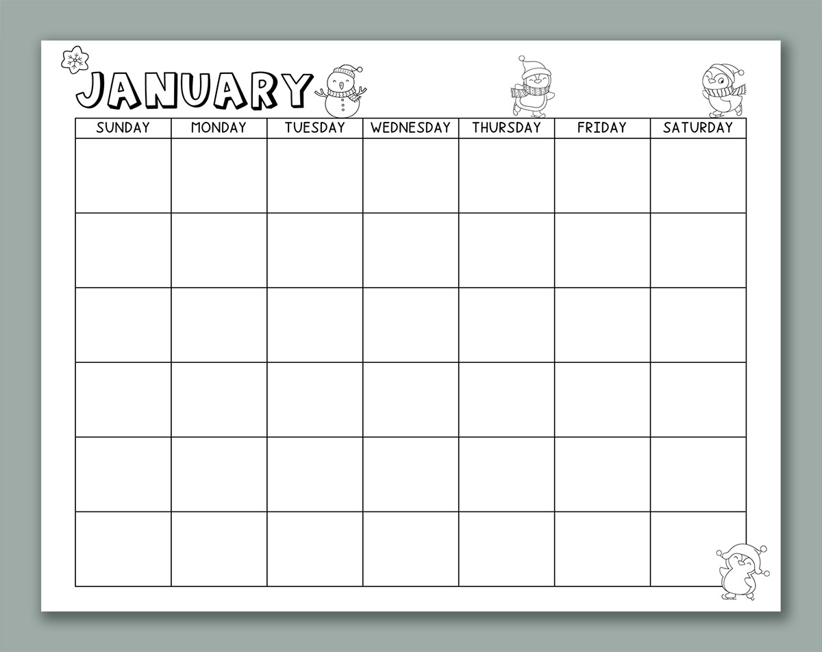 Printable Calendar For Kids 2025 2024 And Undated Versions Included