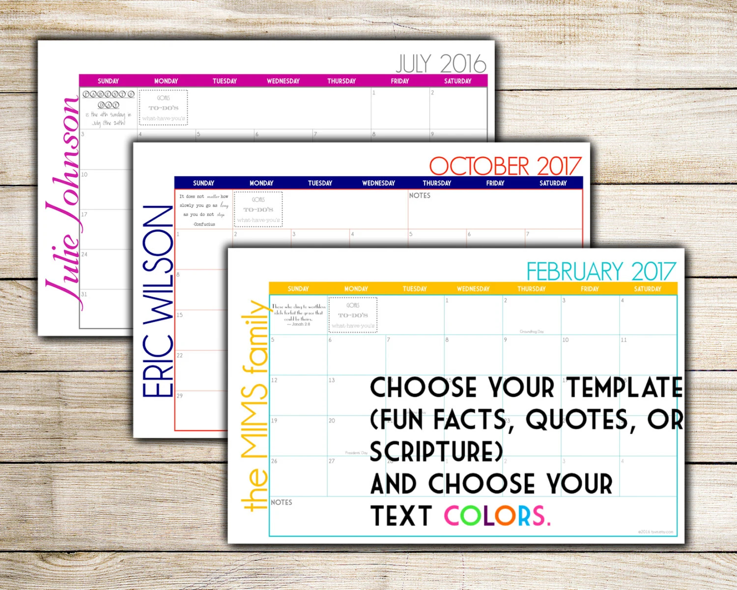 Printable Calendar Custom Dates