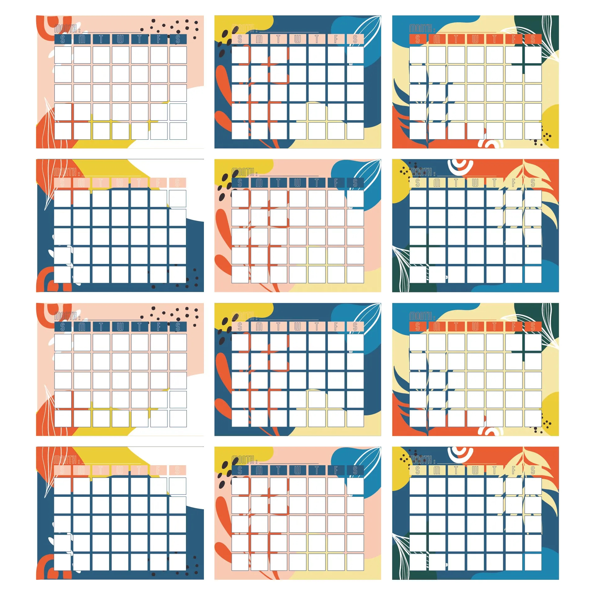 Kindergarten Printable Calendar