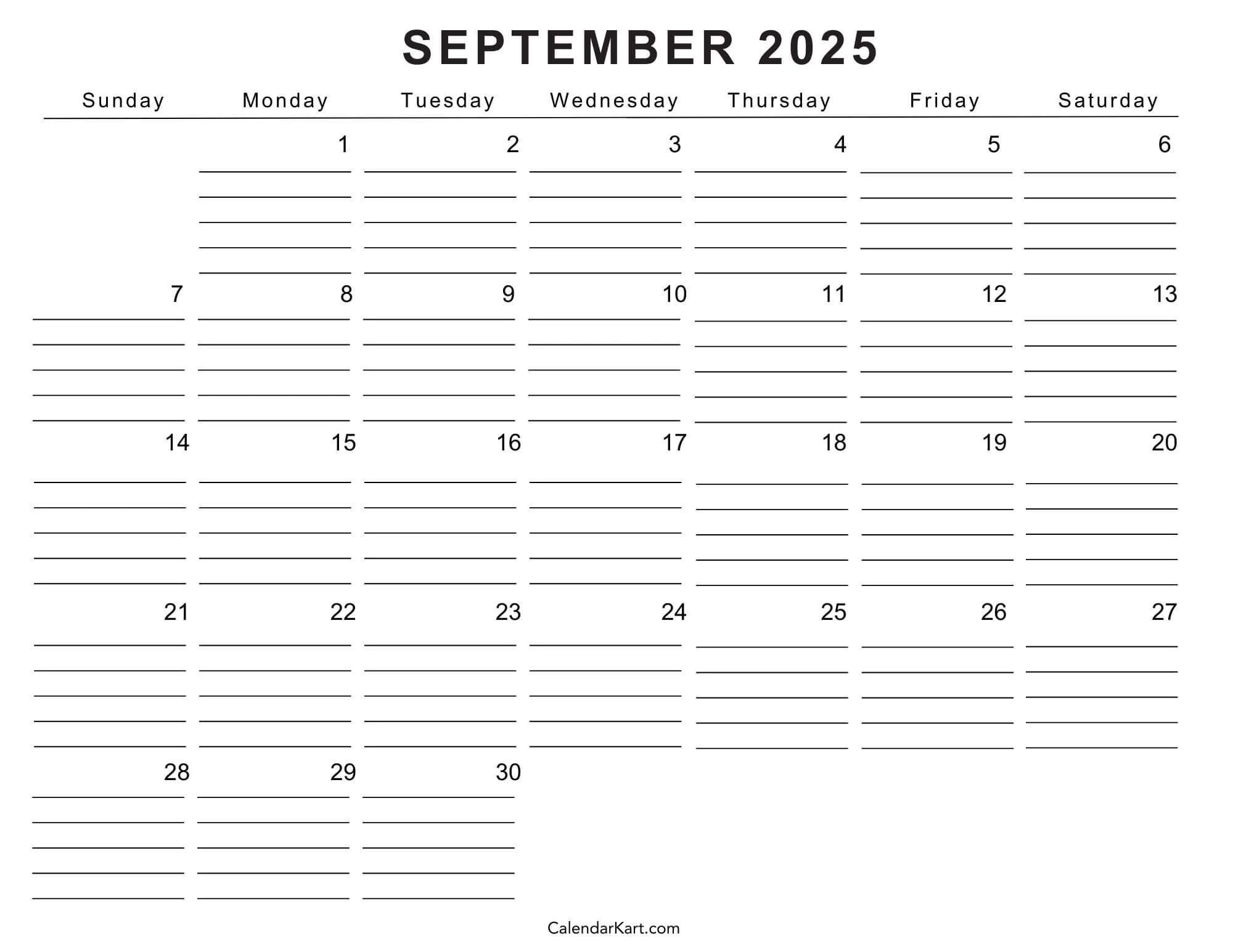 Printable September 2025 Calendar With Holidays Calendarkart