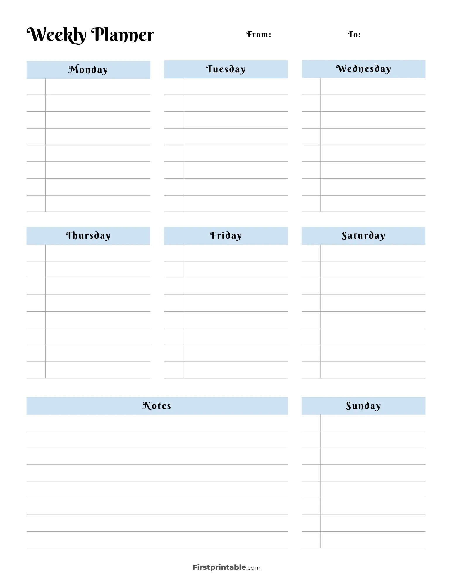 Sunday To Sunday Calendar Printable