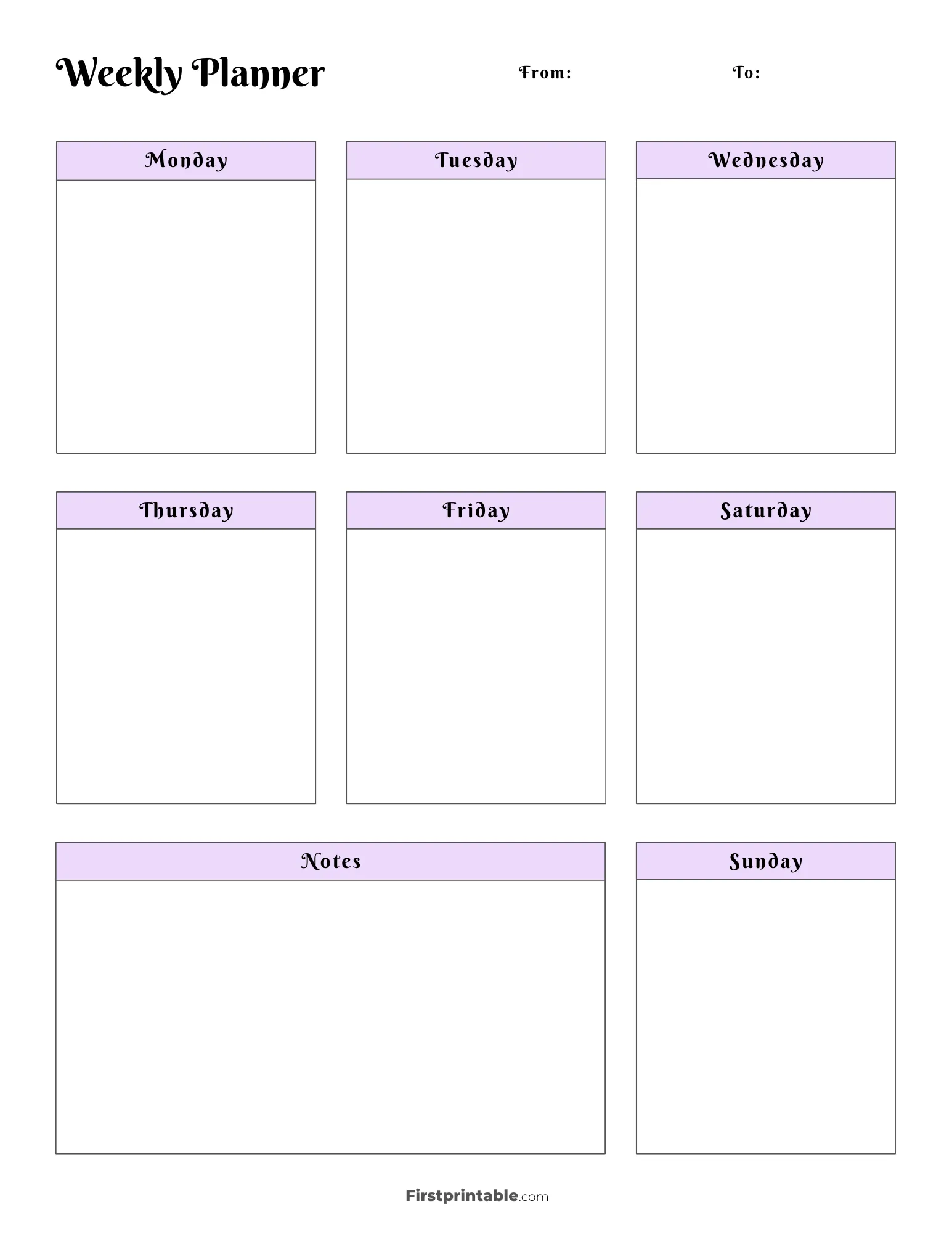 Printable Weekly Calendar U0026 Planner Free Templates