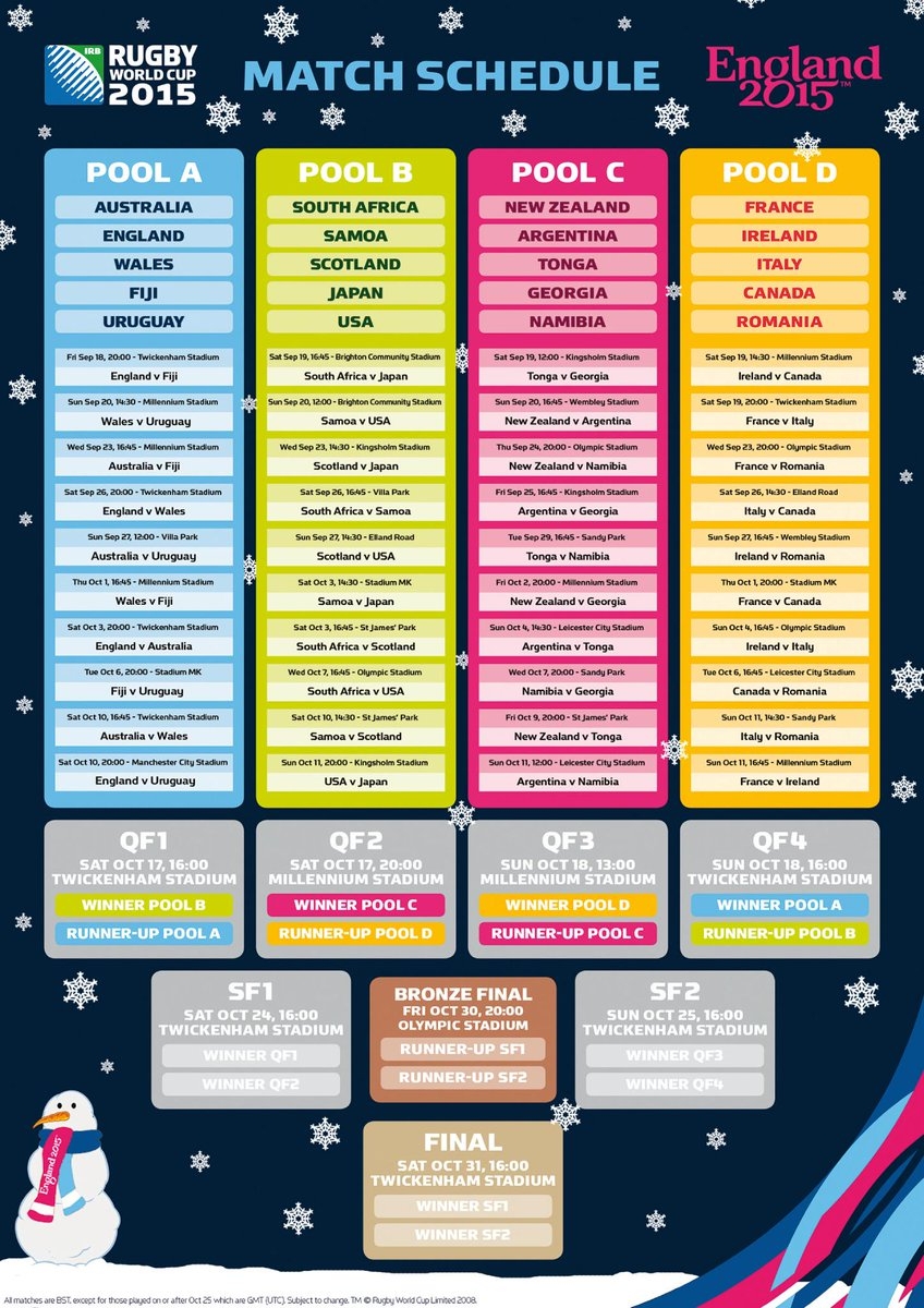 Rugby World Cup On X Advent Calendar Day 3 Download And Print Your Own Xmas Themed RWC2015 Fixture List Here Http t co VvYR659mR3 Http t co DG6xgJWhvD X