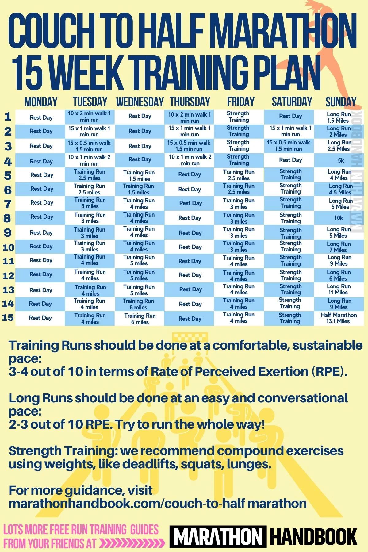 Running Training Calendar Printable