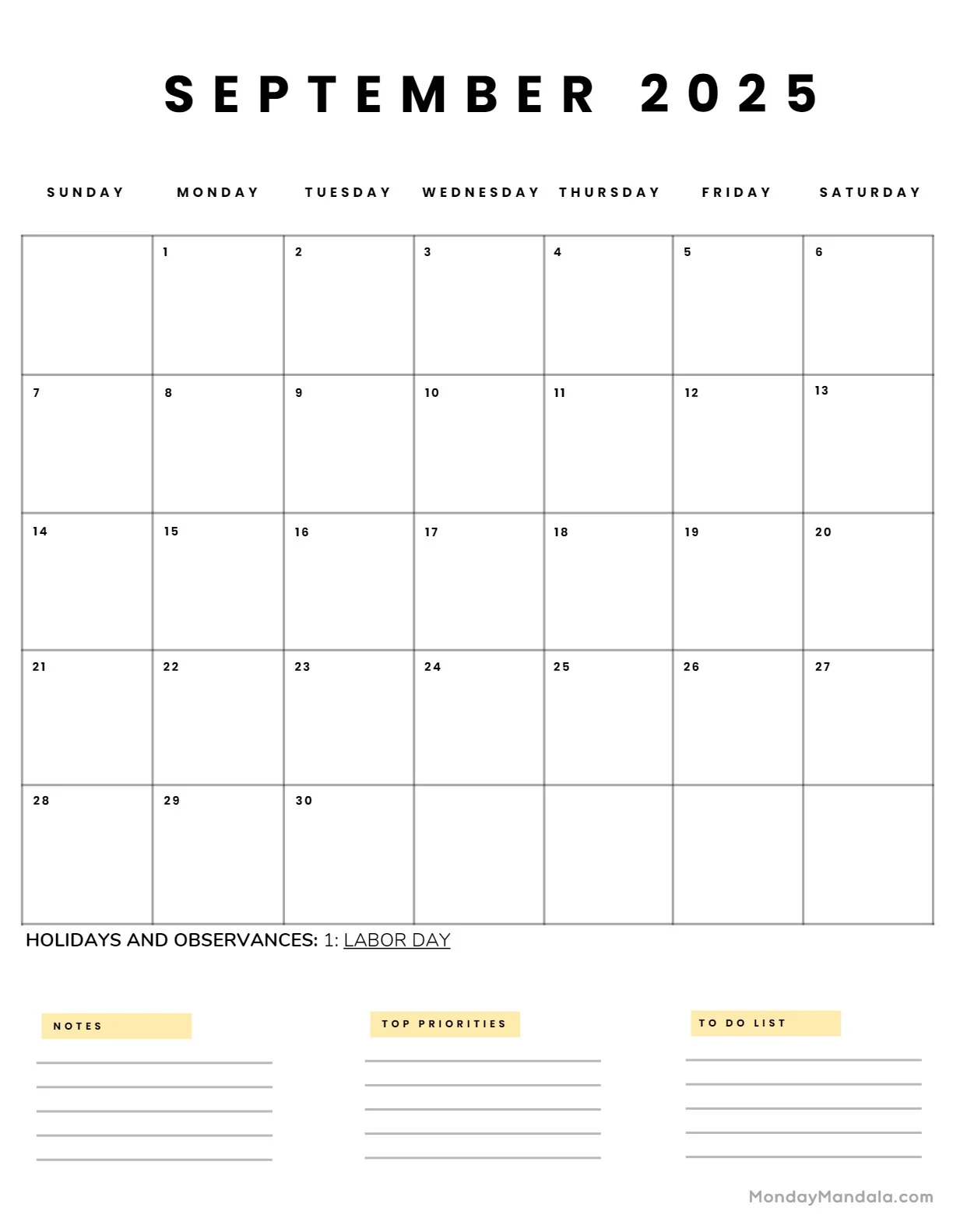 September 2025 Calendar 52 Free PDF Printables 