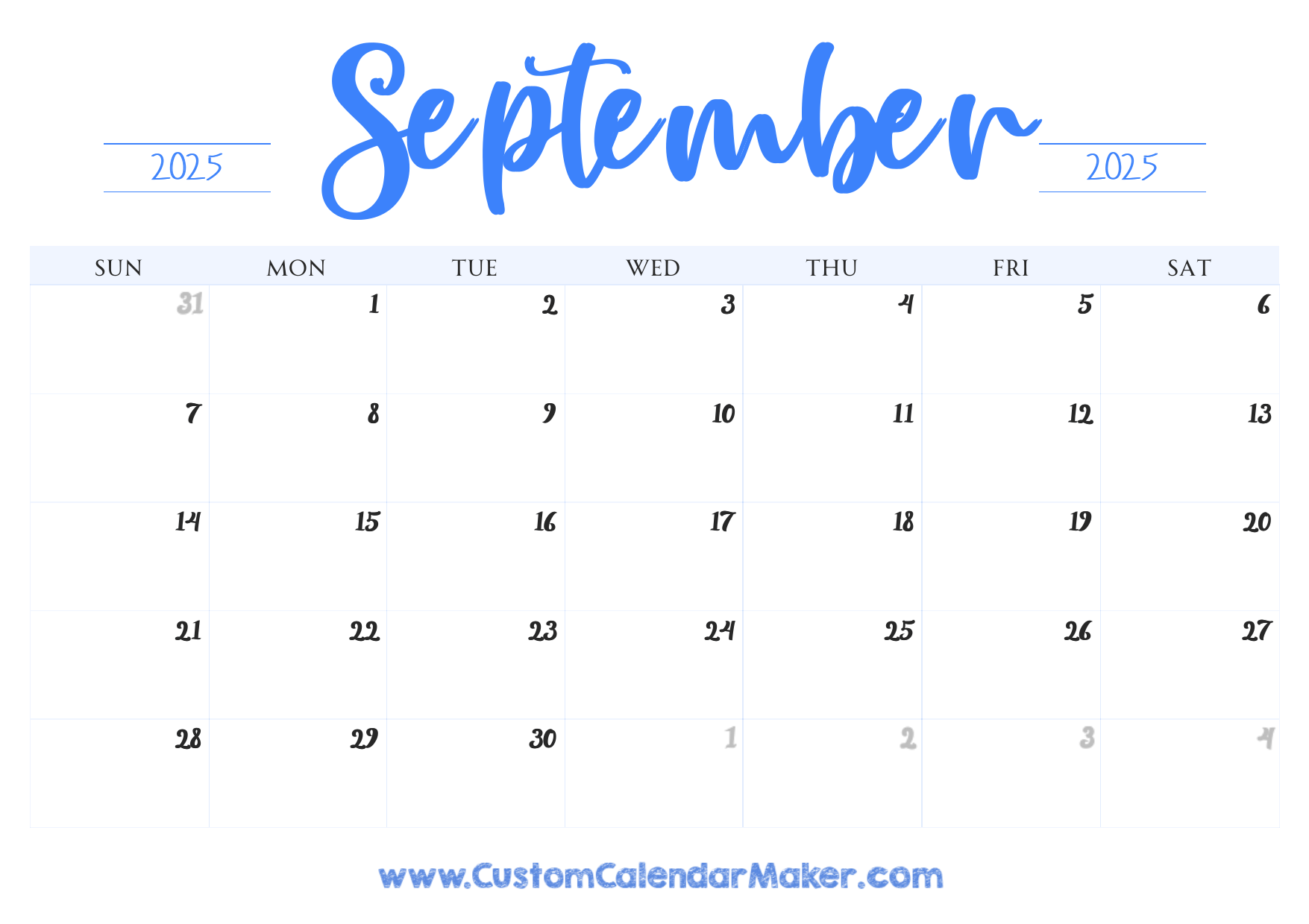 Free Cute Printable Calendar September 2025 Free Cute Printable Calendar September 2025