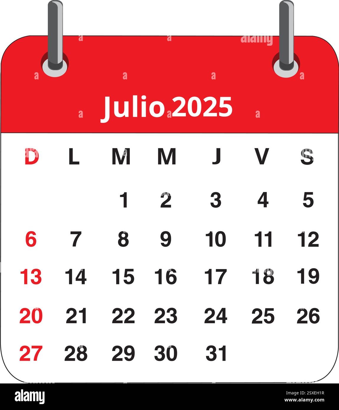 Spanish Calendar 2025 Cut Out Stock Images Pictures Alamy