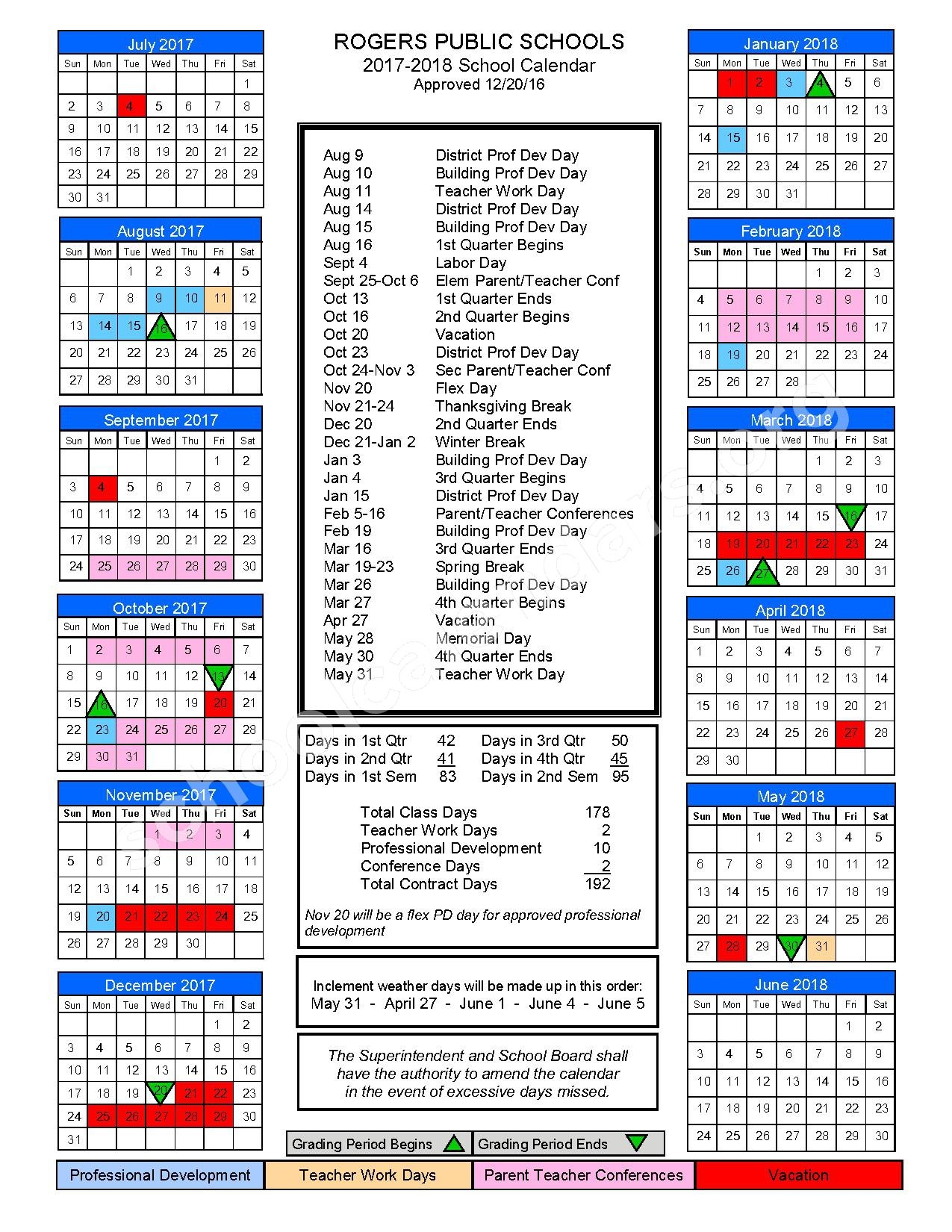 Springfield Public Schools Printable Calendar