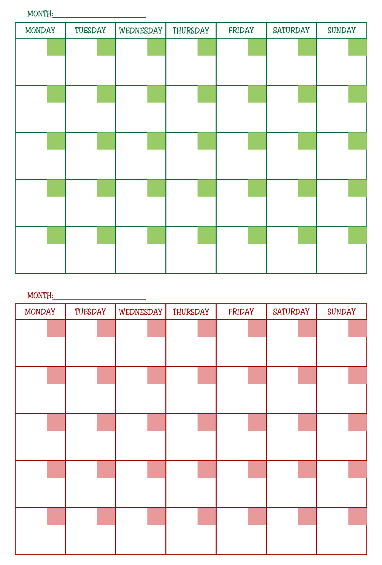 Free Printable Calendar Two Months Per Page