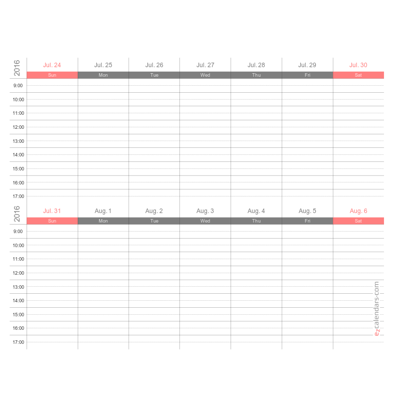 Two Weeks Appointment Schedule Template Weekly Planner EzCalendars