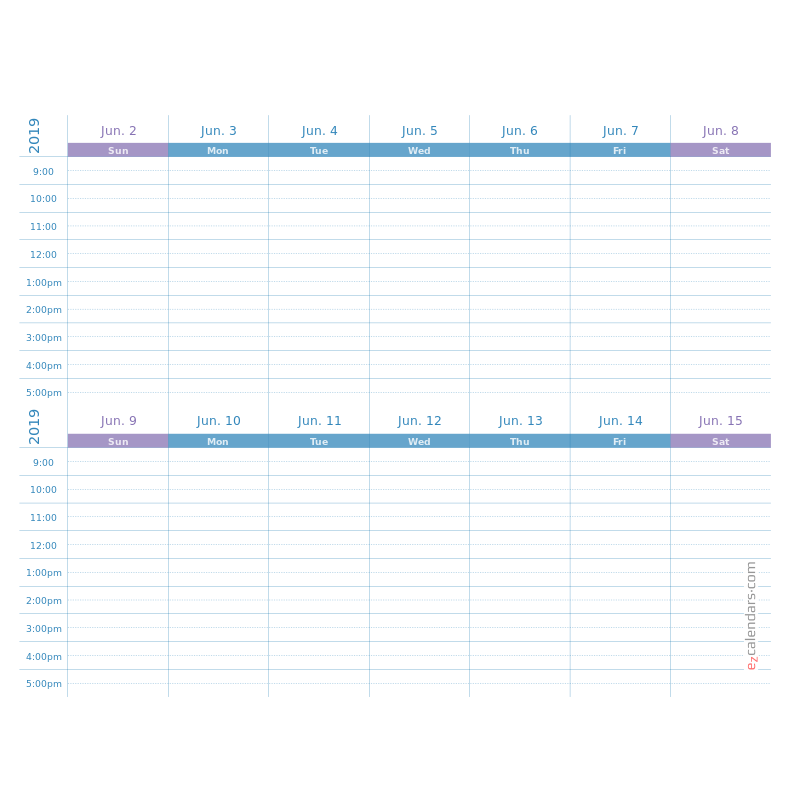 Two Weeks Appointment Schedule Template Weekly Planner For 2025 EzCalendars
