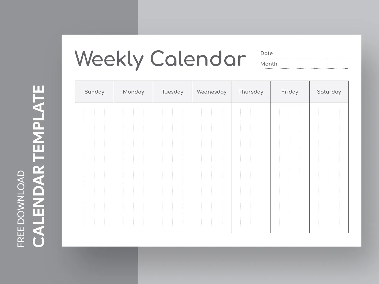 Printable Work Week Monthly Calendar