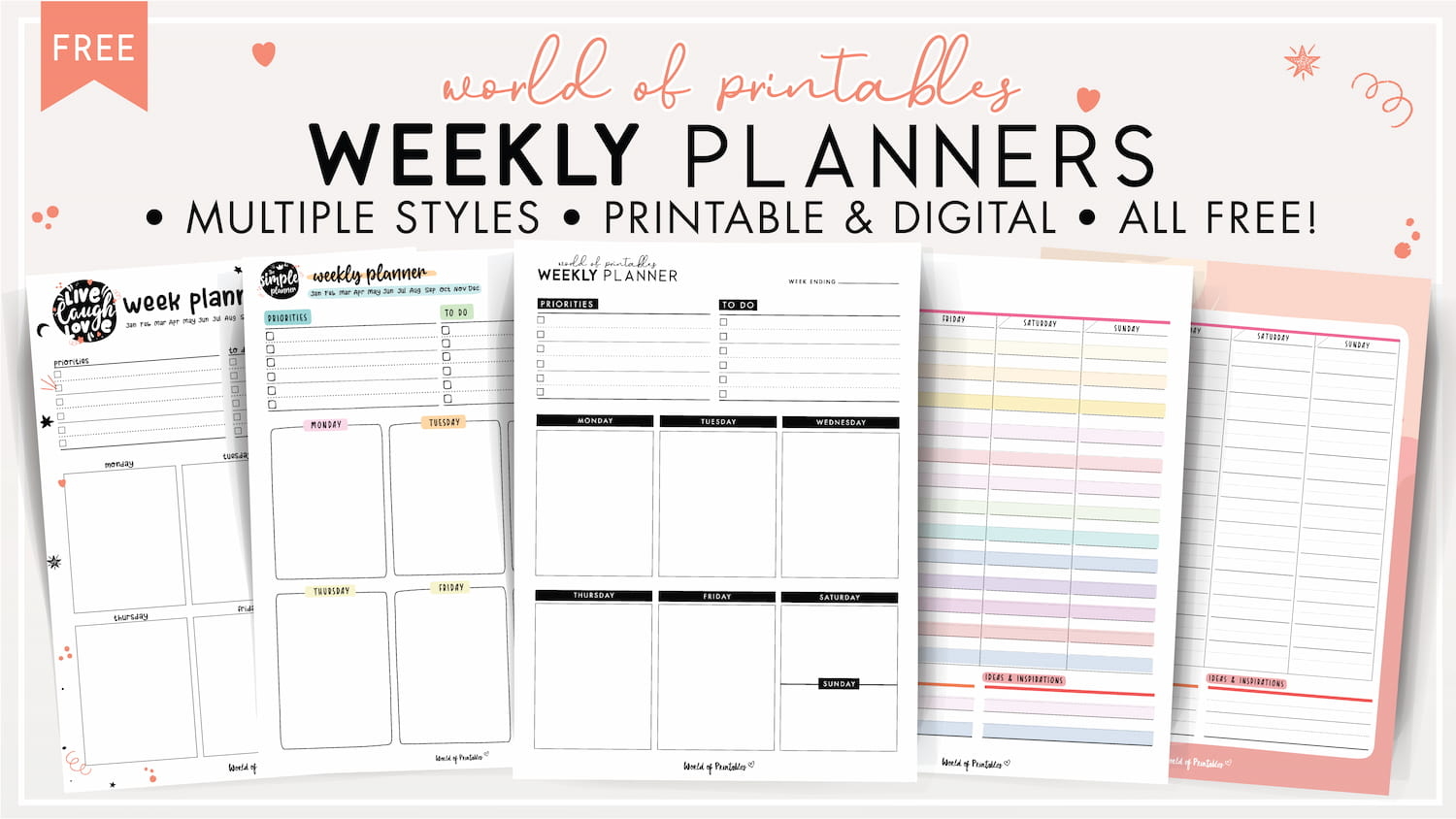Printable Weekly Planner Calendar